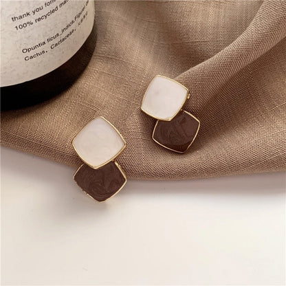 Autumn Winter New Brown Earrings Vintage Matte drop Earrings for women Metal Fashion Statement Dangle Earring 2025 Trend Jewelry