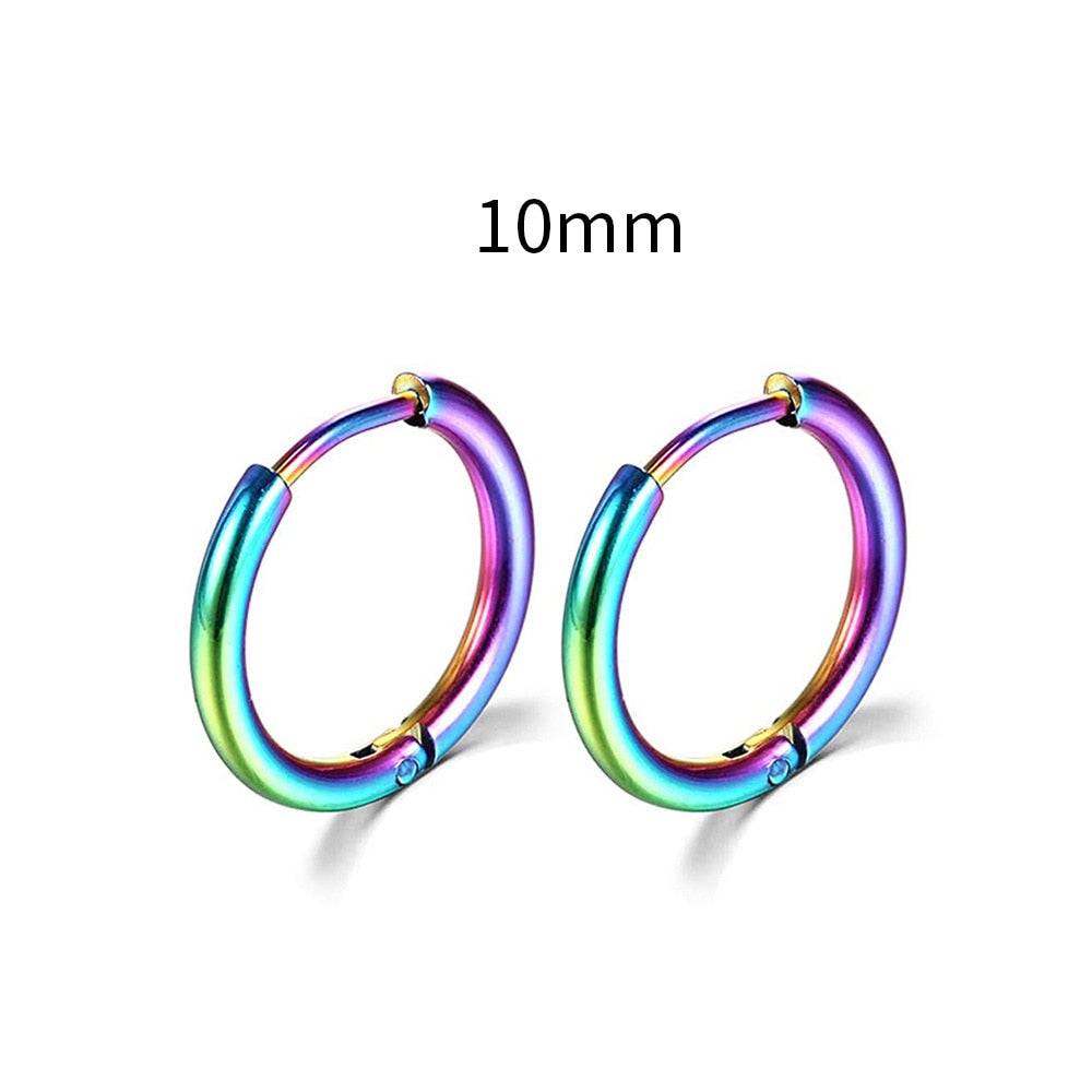 2025 New Simple Stainless Steel Small Hoop Earrings for Women Men Cartilage Ear Piercing Jewelry Pendientes Hombre Mujer