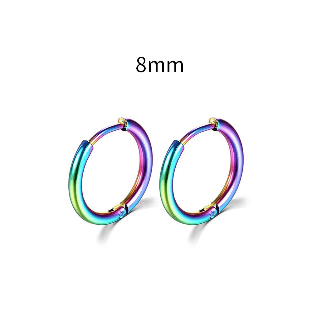 2025 New Simple Stainless Steel Small Hoop Earrings for Women Men Cartilage Ear Piercing Jewelry Pendientes Hombre Mujer